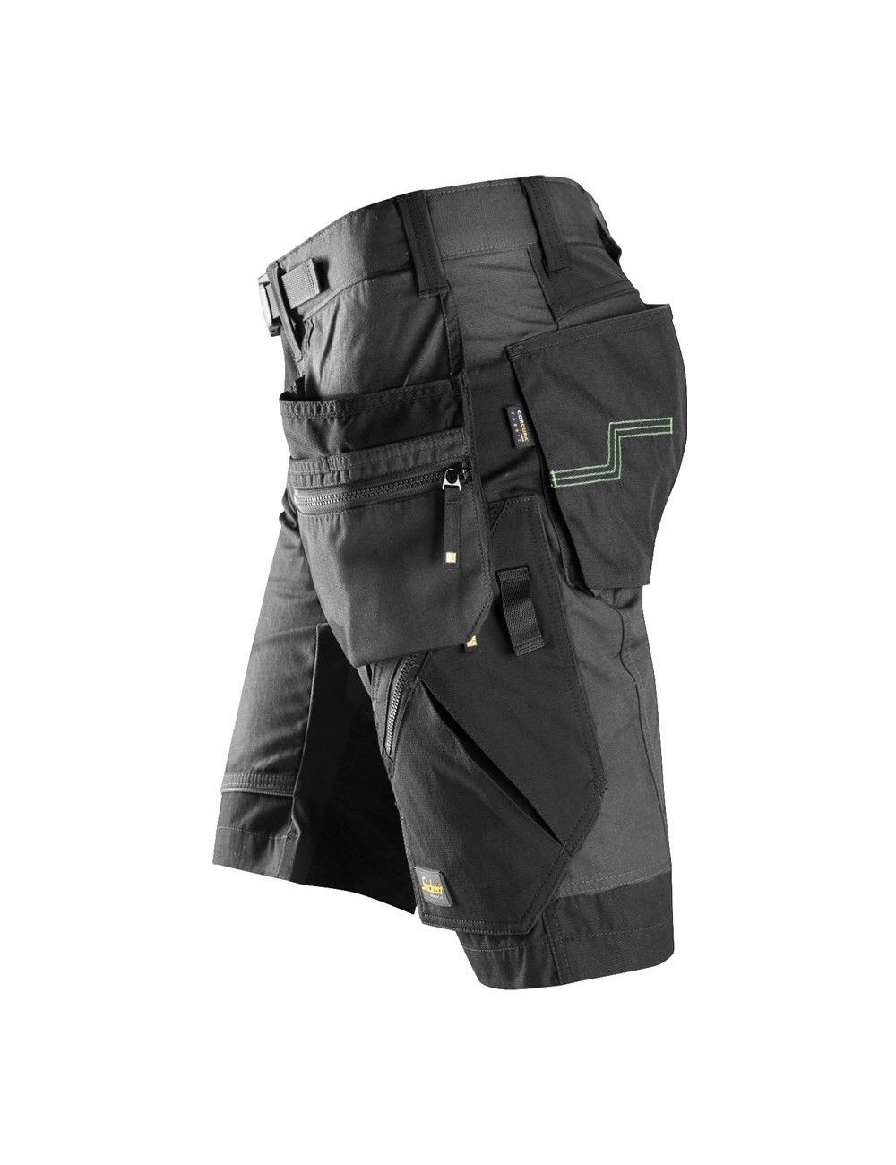 Short De Travail Snickers Workwear Mixte | Tissu Stretch CORDURA, Protection Genoux KneeGuard | Noir, Taille 48