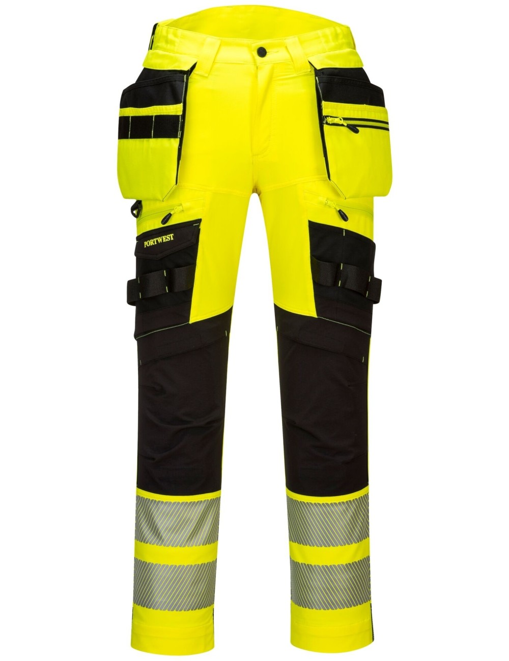 PORTWEST Hi Vis Contrast Trousers – S686, Lined, Waterproof, Zipped Ankles, Safety Work Pants