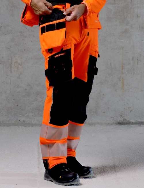 Portwest DX442 stretch hi-vis trousers