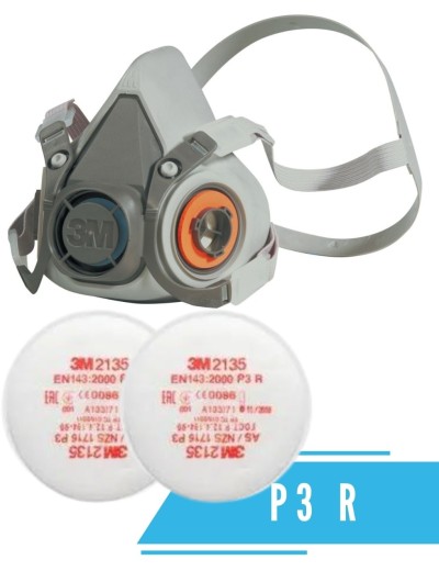 3M 6000 mask with P3 R filters | Balticworkwear.com