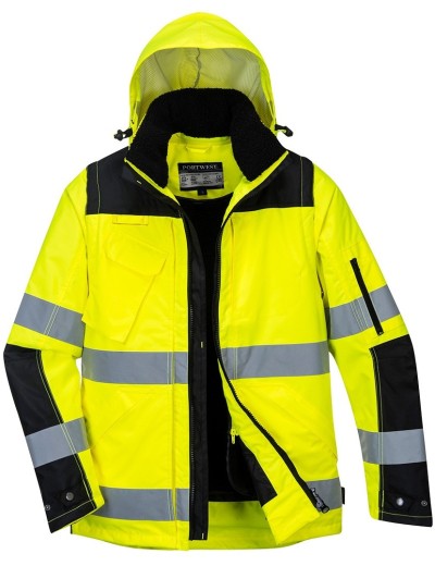 Winter hi vis jacket Portwest C469 4 in 1 | Balticworkwear.com