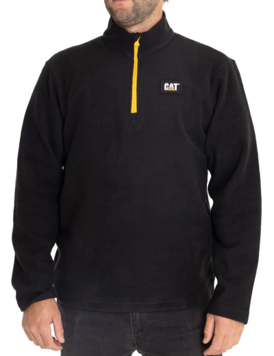 Cat Microfleece Zip black-yellow troyer