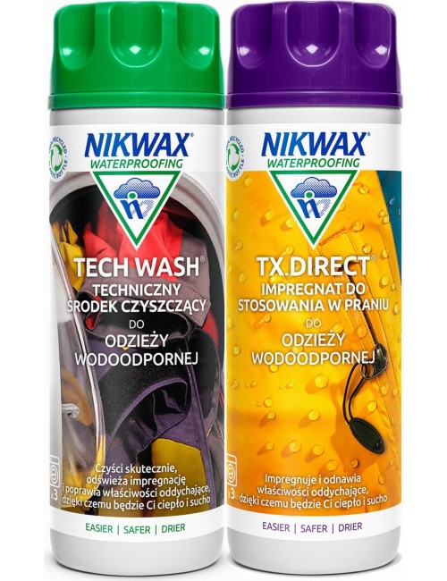 Nikwax Tech Wash and TX Direct impregnation and care set |