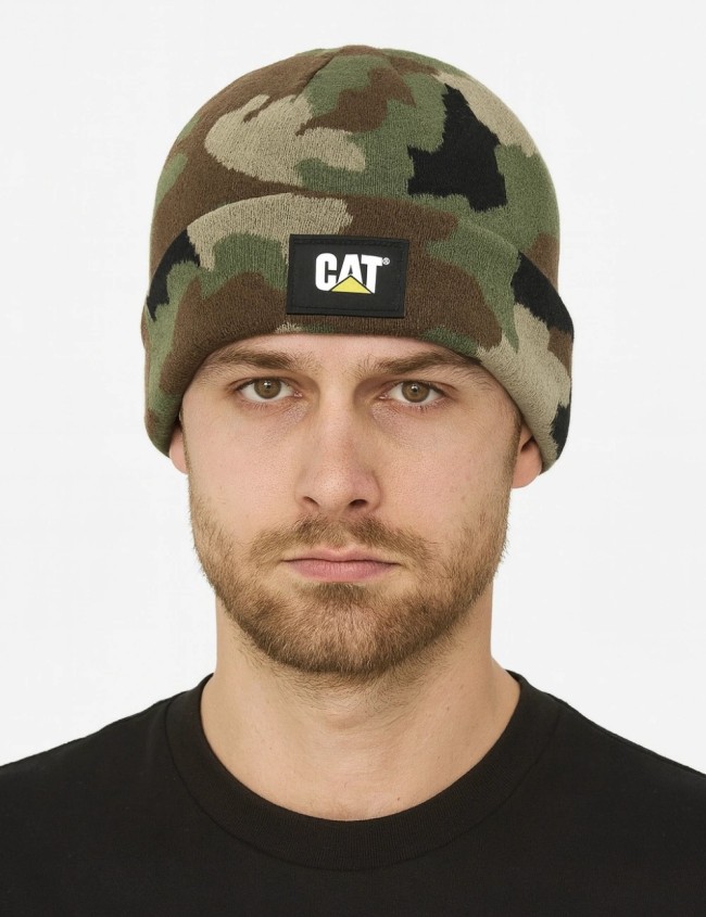 CAT Label Cuff Winter Hat