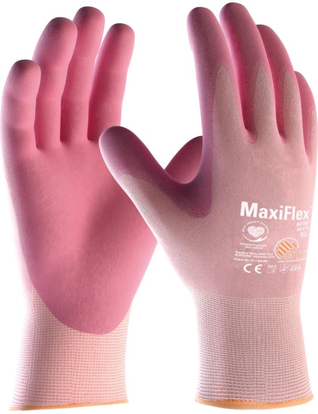 ATG 34-814 MaxiFlex pink work gloves