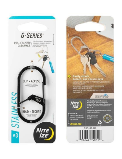Nite Ize G-Series 3 Double Snap Hook Black GS3-01-R6